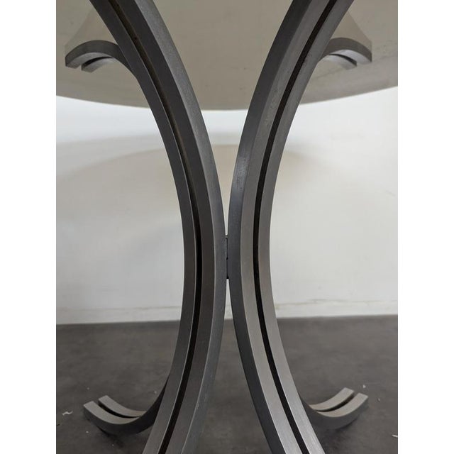 Brown Space Age Table with Smoked Glass Top and Chrome Base, 1970s For Sale - Image 8 of 10