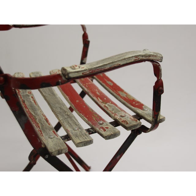 French Children's Garden Folding Chair, 1930s For Sale - Image 11 of 12
