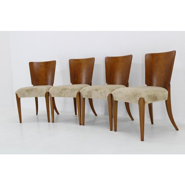 Vintage H-214 Dining Chairs by Jindrich Halabala for Up Závody, 1950s, Set of 4 For Sale - Image 4 of 18