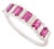 Prong Set Alternating Ruby & Diamond Baguette Band Ring Size 9 in 14k White Gold For Sale