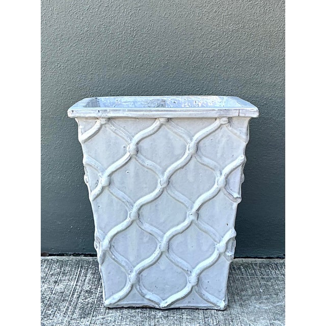 Ceramic Vintage Glazed Terracotta Planter For Sale - Image 7 of 12