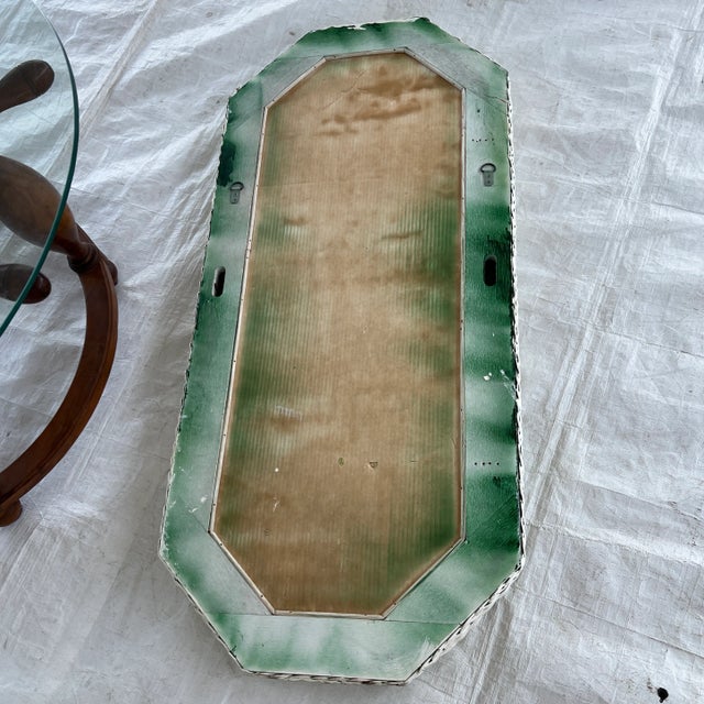 Mid 20th Century Vintage White Wicker Mirror Full Length For Sale - Image 5 of 6
