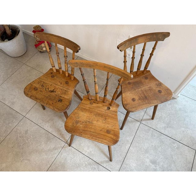 Farmhouse Spindle Chairs, Set of 3 For Sale - Image 12 of 13