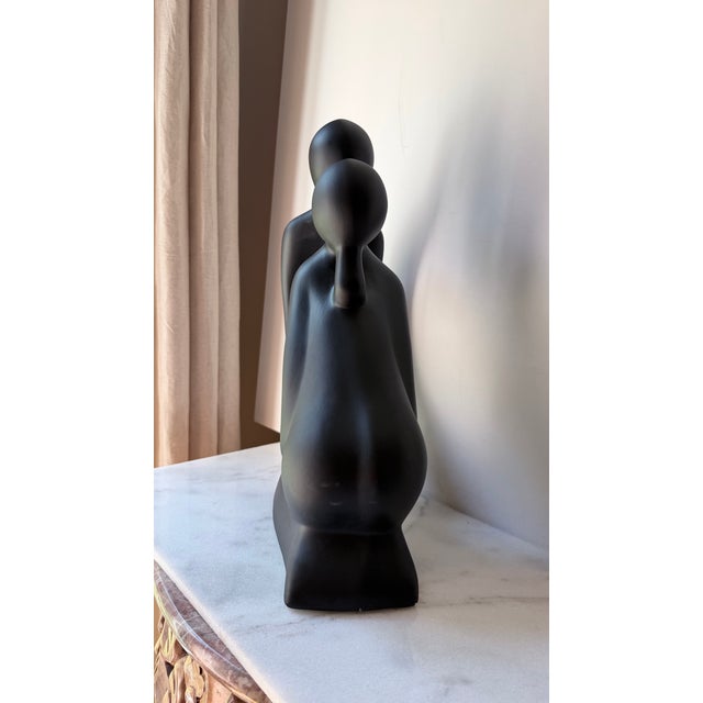 Portugal Ceramic Abstract Modern Sculpture Kissing Lovers For Sale - Image 10 of 11