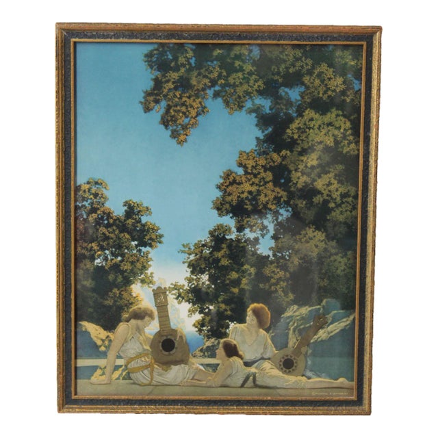 Early 20th Century Maxfield Parrish Arts & Crafts Framed 'The Lute Players' Print For Sale