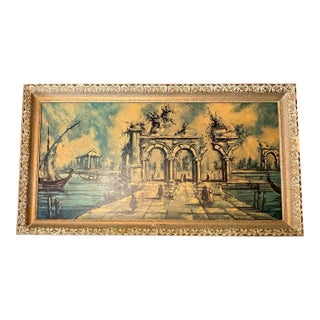 Vintage Print of Nicolas De Corsi's Painting Titled “L'Entrata Del Lago or Entrata Del Lago (Entrance to the Lake)” For Sale