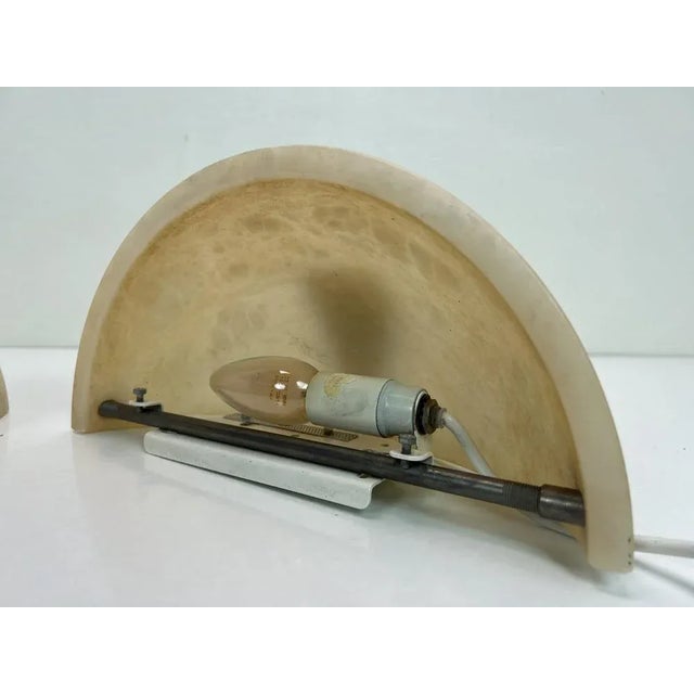 Spanish Alabaster Half Moon Wall Lights, 1970s, Set of 2 For Sale - Image 6 of 11