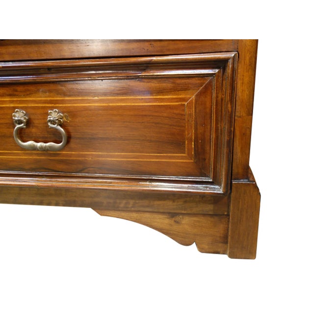 Early 18th Century Italian Louis XIV Walnut Dresser with Fruitwood Inlay & Brass For Sale - Image 4 of 12