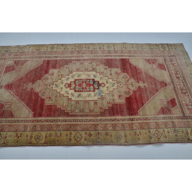 Textile Turkish Oushak Vintage Area Carpet For Sale - Image 7 of 10