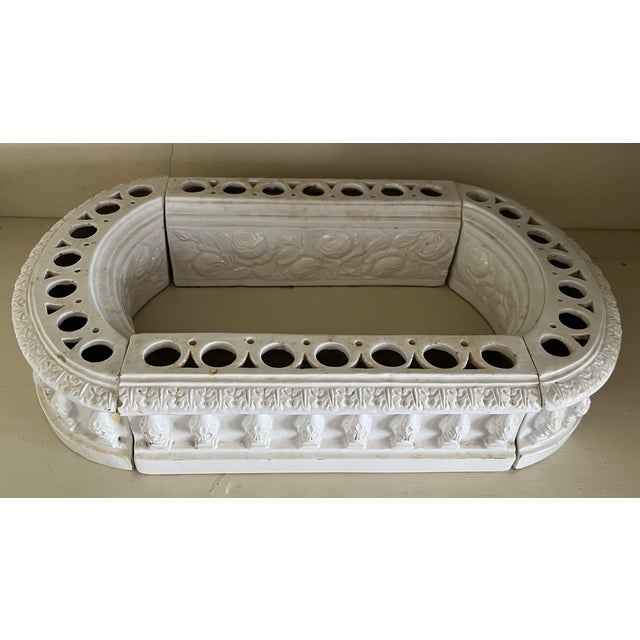 Antique Early 20th Century Italian Creamware Modular Bough Pot Flower Frog Centerpiece For Sale - Image 12 of 13