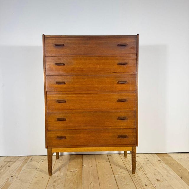 Tall Teak Chest of Drawers by Poul Volther, 1960s For Sale - Image 10 of 12