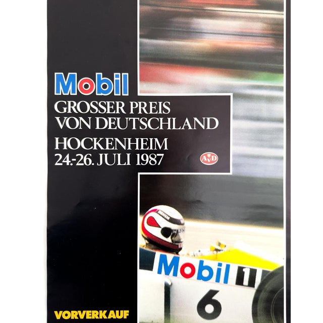 Mobil German Grand Prix Hockenheim Formula 1 Poster, 1987 For Sale - Image 6 of 8