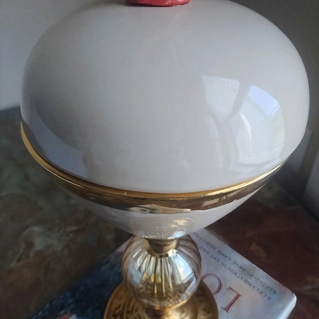 Beige One-of-a-Kind Red Coral, Murano Glass, Gold-Plated Metal Tall Decorative Box France For Sale - Image 8 of 14