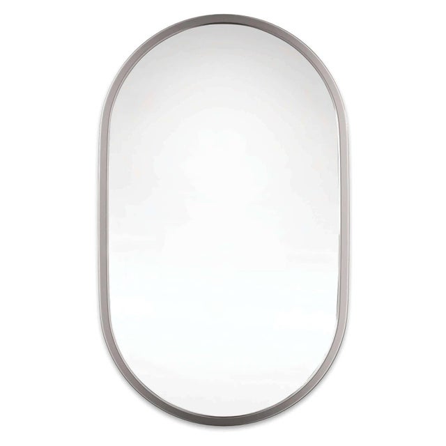 Metal Regina Andrew Canal Mirror, Polished Nickel For Sale - Image 7 of 7