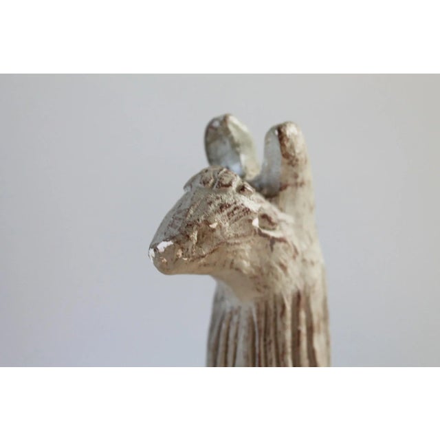 Mid-Century Plaster Llama Sculpture For Sale - Image 4 of 9