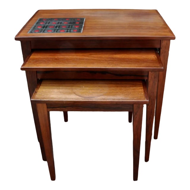 Danish Wooden Nesting Tables, Set of 3 For Sale