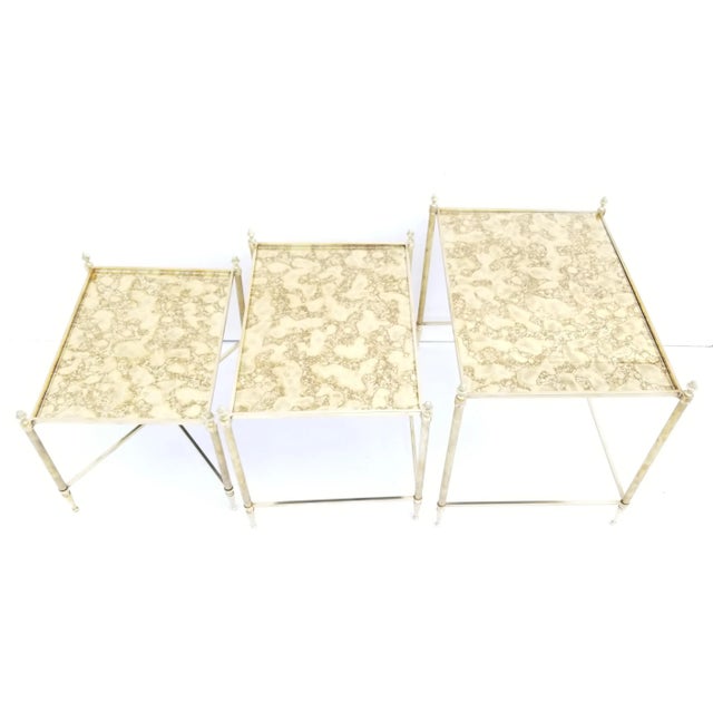 Mid-Century Modern 1960s Maison Bagues Nesting Tables - Set of 3 For Sale - Image 3 of 10
