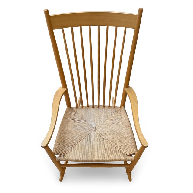 FDB Møbler Danish Modern Hans Wegner J16 Rocking Chair for FDB Mobler For Sale - Image 4 of 13