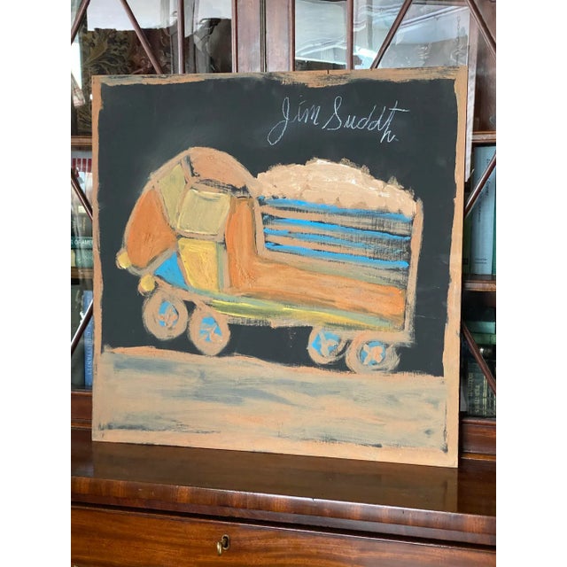 1990s 1990’s "Cotton Truck" Folk Art Painting by Jimmy Lee Sudduth For Sale - Image 5 of 13