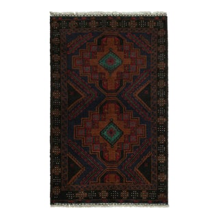 1950s Vintage Baluch Afghan Rug in Polychromatic Patterns by Rug & Kilim For Sale