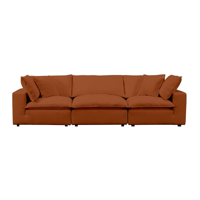Boho Chic Cali Rust Performance Fabric Modular Sofa For Sale - Image 3 of 6