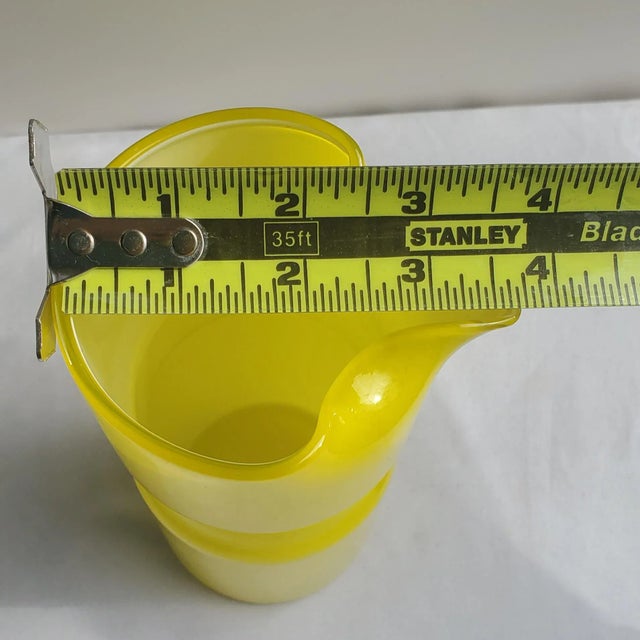 Mid Century Italian Yellow Cased Glass Pitcher For Sale In Nashville - Image 6 of 8