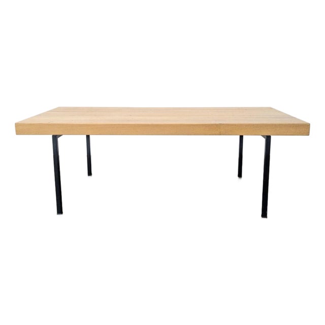 Eq3 Modern Minimalist Wood Coffee Table With Black Metal Legs For Sale
