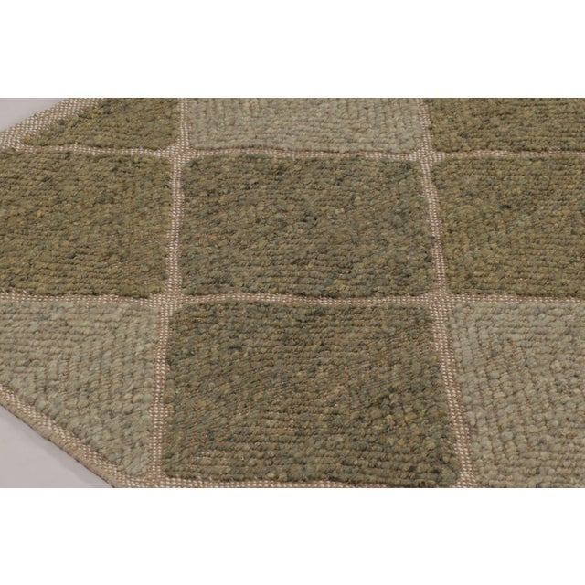 Contemporary Rug & Kilim’s Scandinavian-Inspired Rug, Olive & Sage Green Geometric Diamonds For Sale - Image 3 of 8