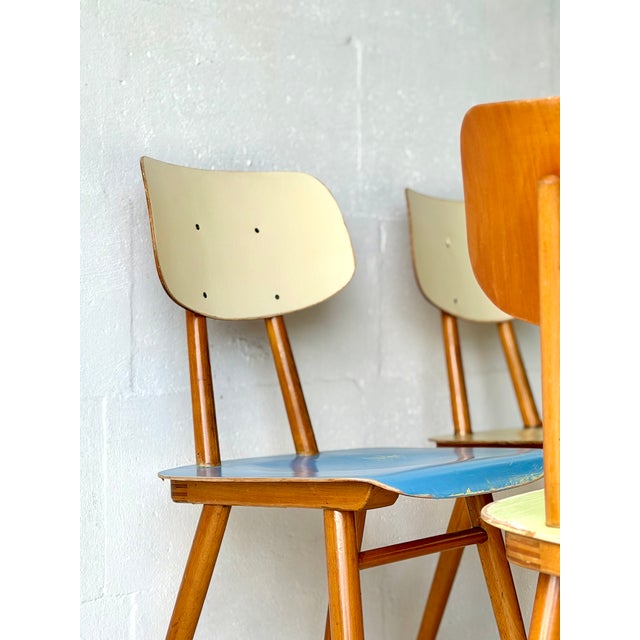 Beige Dining Chairs from Ton, 1960, Set of 4 For Sale - Image 8 of 18