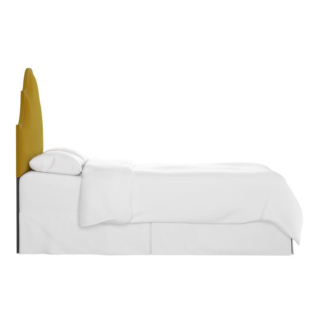 Contemporary King Headboard in Monaco Citronella For Sale - Image 3 of 6