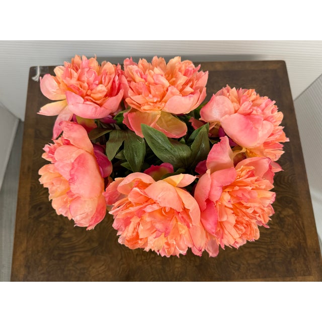 Early 21st Century Windward Home Luxury Faux Peonies in a Block Vase For Sale - Image 5 of 12