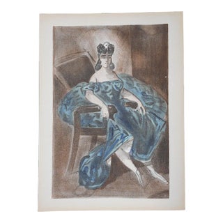 Vintage Mid 20th C. Lithograph From Verve Art Journal by Constantin Guys For Sale