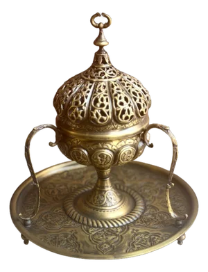 Hand-Chased Brass Incense Burner