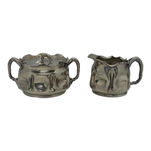 Late 19th Century Pairpoint Mfg Co. Quadruple Plate Creamer and Sugar Set- 2 Pieces