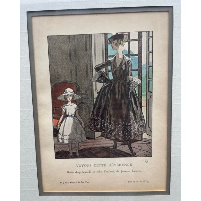 Art Deco Museum - Quality Framed 1920s French Art Deco Pochoir Fashion Prints - Pair For Sale - Image 3 of 11