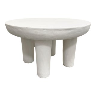 The Zanzibar Custom Low Round Plaster Accent Table