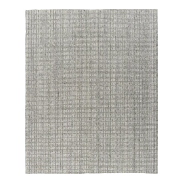 Tartan Green Indoor Outdoor Hand Loomed Polyester Rug, 8ft X 10ft For Sale