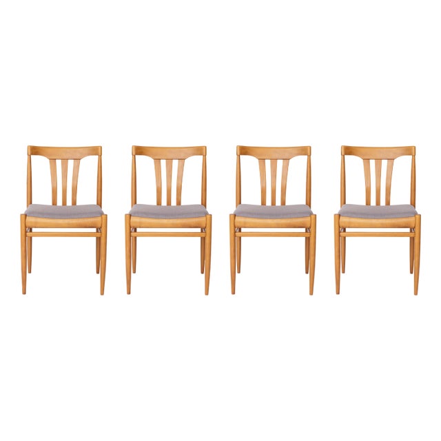 Vintage German Dining Chairs in Beechwood, 1970s, Set of 4 For Sale