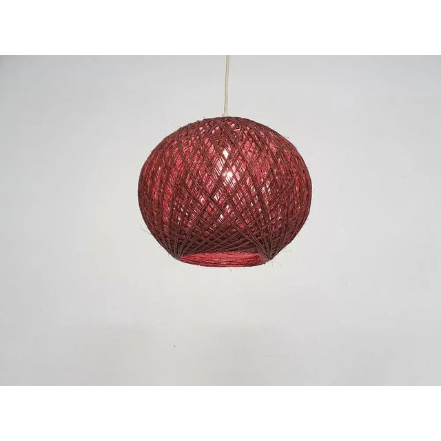 Vintage Pendant Light in Brown Rope, the Netherlands, 1960s For Sale - Image 4 of 7