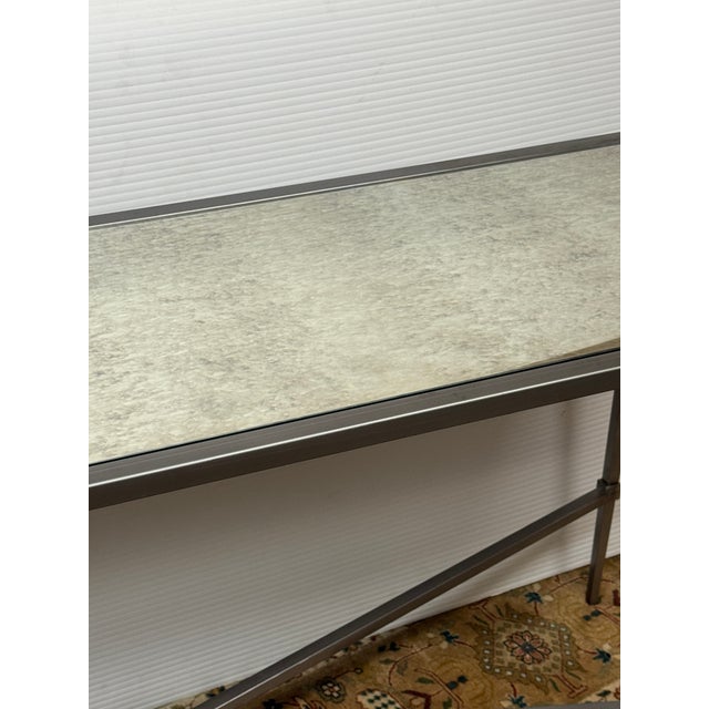 Metal Sunrise Home Antiqued Console Table For Sale - Image 7 of 12