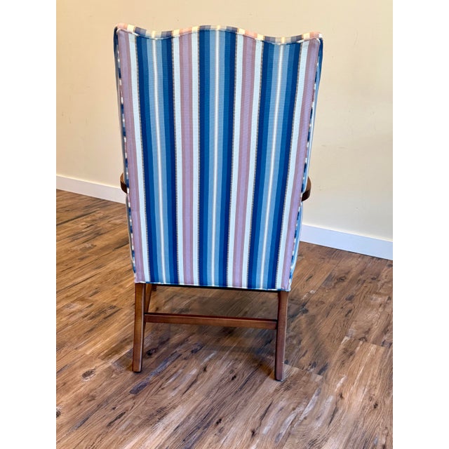 1990s Vintage Ethan Allen Lolling “Martha Washington" Upholstered Accent Chair For Sale - Image 5 of 12