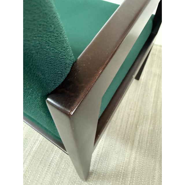 Ofs Brands Contemporary Green Upholstered Wood Armchairs, a Pair For Sale - Image 12 of 13