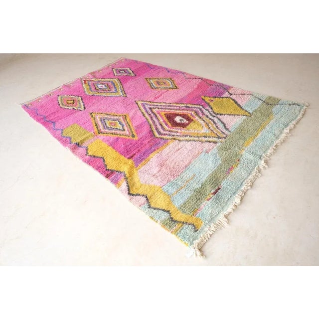 Pink Pink Moroccan Boujaad Rug - 9.3 X 6.33 Ft For Sale - Image 8 of 9