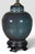 Chinoiserie Vintage Hollywood Regency Ombre Ceramic Ginger Jar Table Lamp With Navy Pleated Shade For Sale - Image 3 of 11