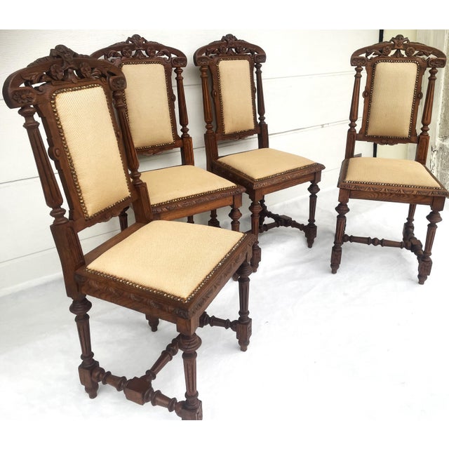 Neo-Renaissance Carved Wooden Chairs from Befos, 1880s, Befos, Set of 4 For Sale - Image 11 of 18
