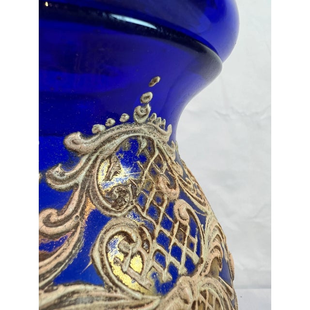 1990s Italian Colbalt Pharmacy Glass Vase For Sale - Image 11 of 13