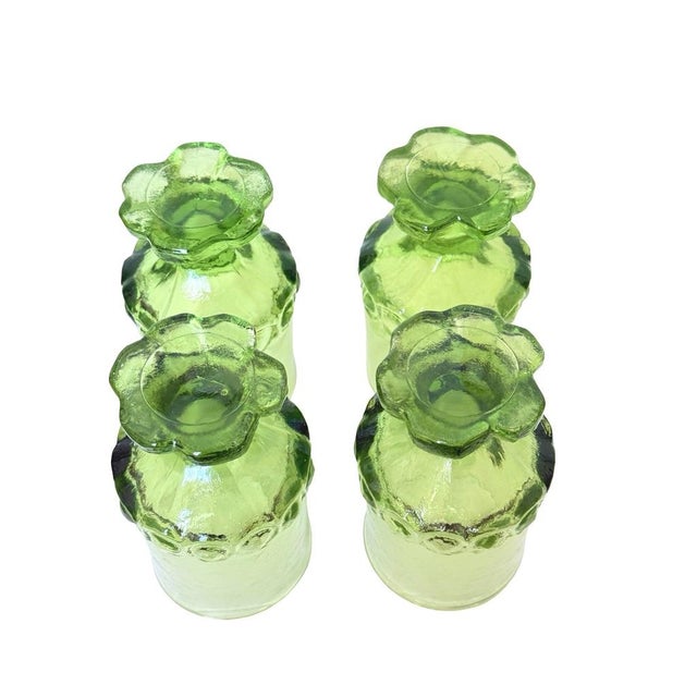 Mid-Century Modern Vintage Tiffin Franciscan Madeira Apple Green Glass Footed Goblets Set of 4 For Sale - Image 3 of 9