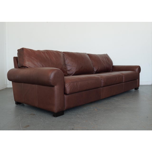 Pottery Barn Pottery Barn Turner Roll Arm Leather Sofa For Sale - Image 4 of 15