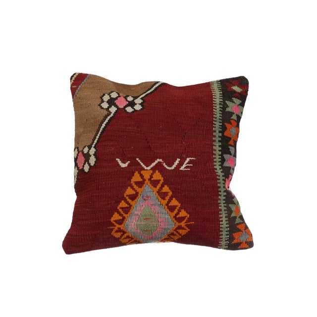 Decorative Kilim Pillow Cover For Sale - Image 4 of 4