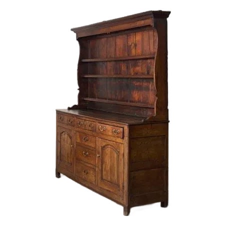 George III Period Oak Welsh Dresser Base With Topper (C. 1760-80) For Sale